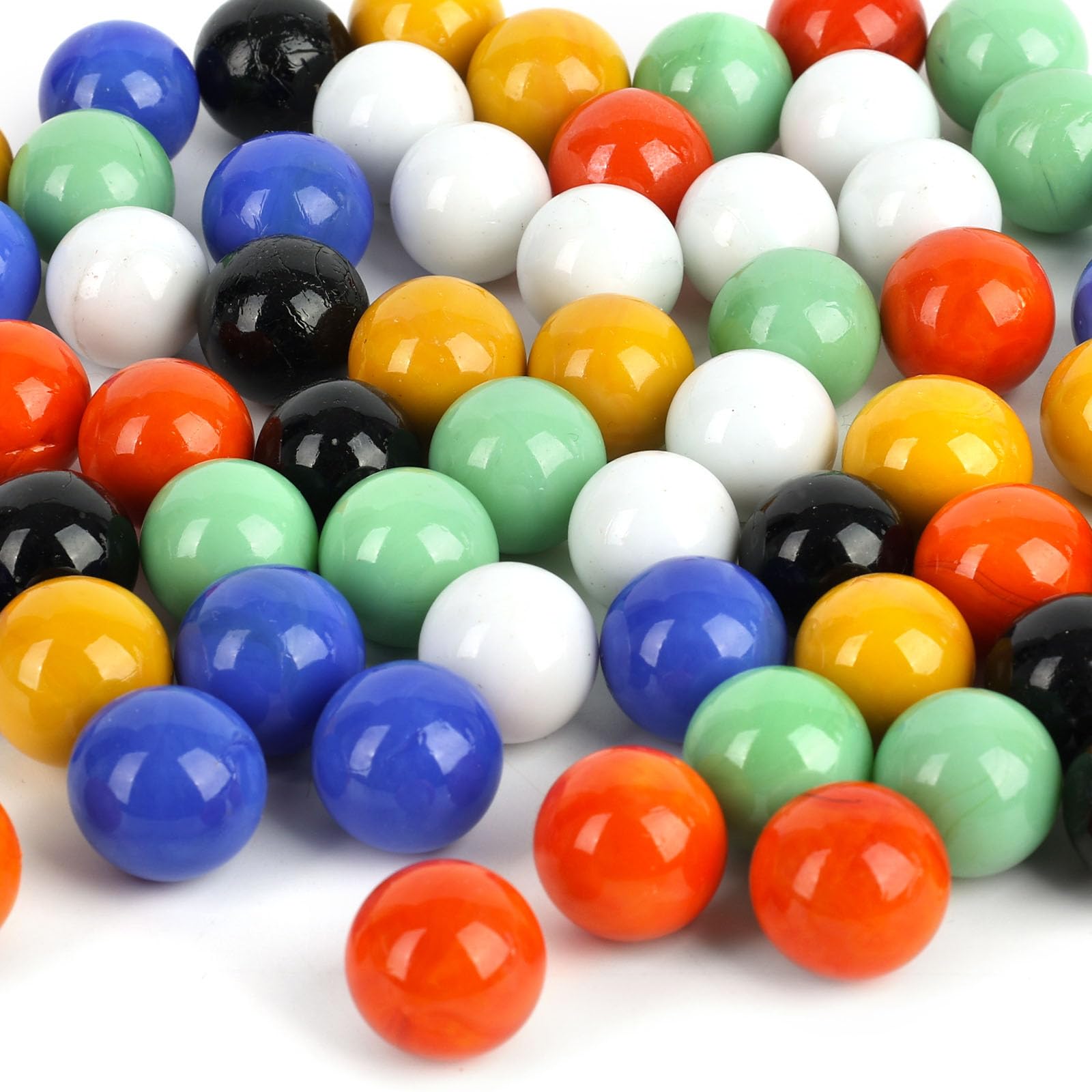 POPLAY 60PCS Glass Marbles Set, for Marble Board Game Chinese Checkers Board Gam