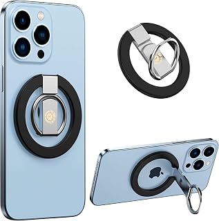 Black Professional Phone Ring Holder Adjustable Magnetic
