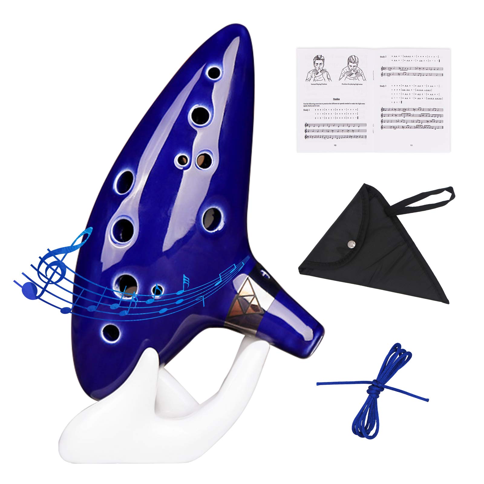 Zetong Legend of Zelda Ocarina 12 Hole Alto C with Textbook and Protective Bag, 