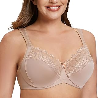 MELENECA Women's Plus Size Minimizer Full Coverage Underwire Bra