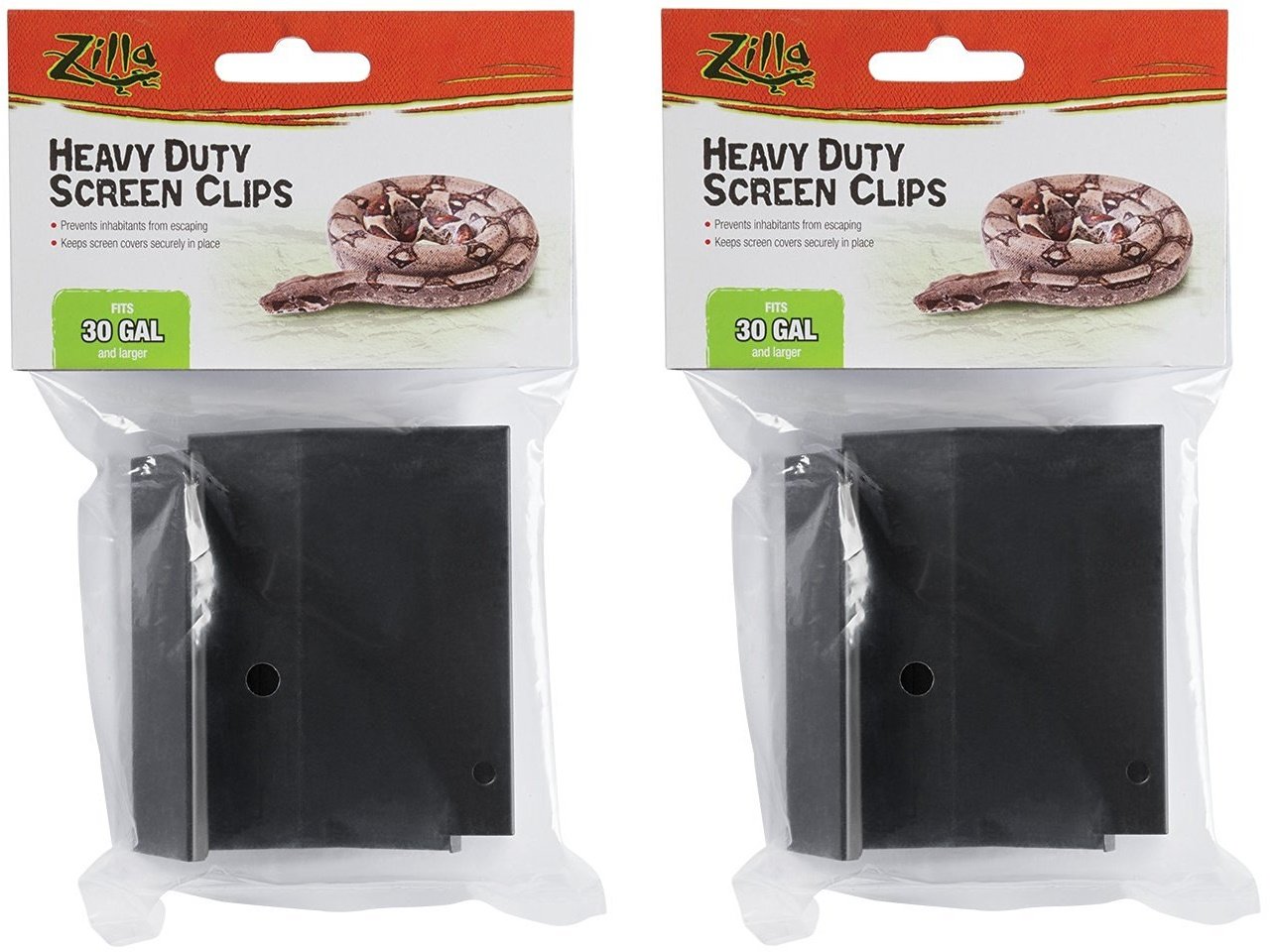 (4 Pack) Zilla Reptile Terrarium Covers Heavty Duty Screen Clips, Large 30Gallon