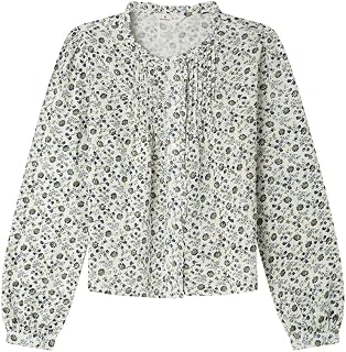 SPRINGFIELD Printed Blouse with Ruffles and Pintucks At Collar Ruffle Blouse for Women