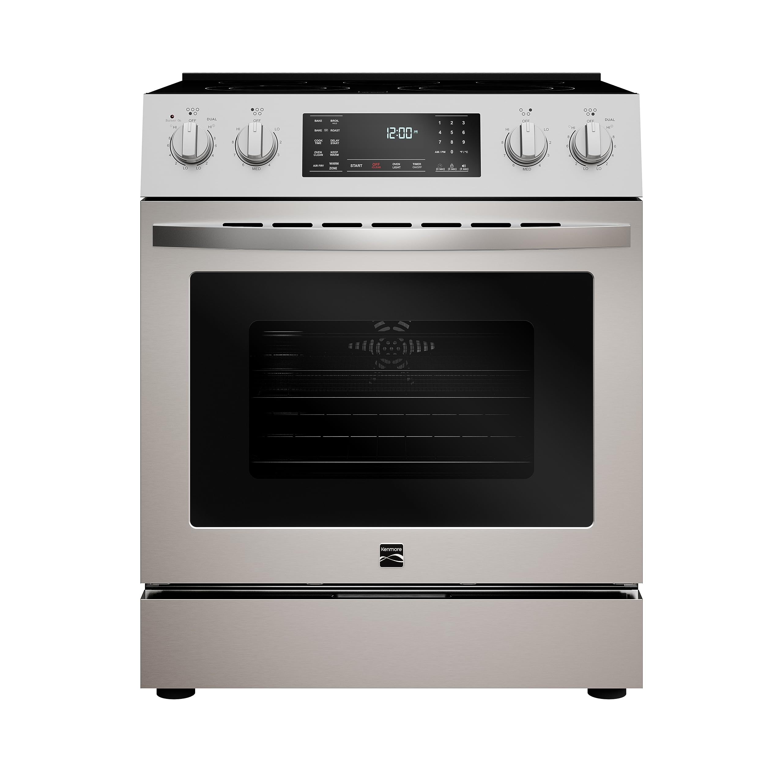 Kenmore Front Control Electric Range Oven with 5 Cooktop Elements with 7 Cooking