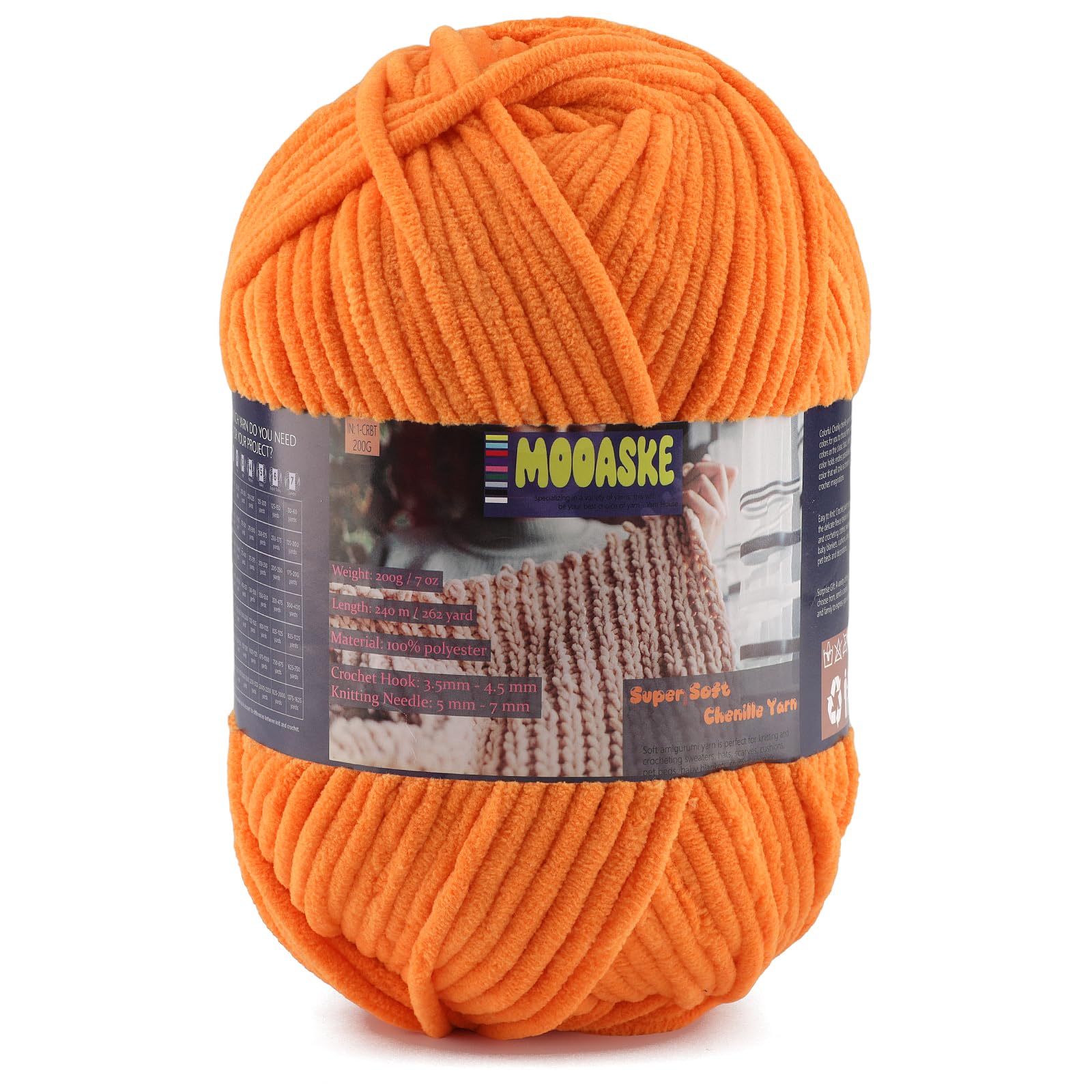 Chunky Velvet Yarn for Crocheting & Knitting, 7.05oz 262.4yd Super Soft Chenille