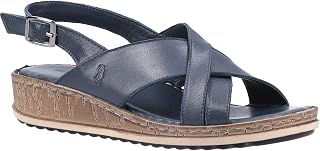 Hush Puppies Women's Elena Wedge Sandal, navy blue