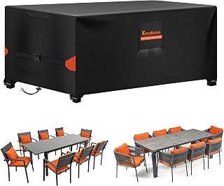 Kovshuiwe Patio Furniture Covers, Waterproof for Table and Chair Covers Rectangular Patio Table Cover 420D Oxford Fabric Patio Set Table Cover, Windproof, Anti-UV (71" x 47'' x 29'')