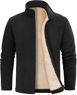 Nadeer Men's Fleece Jacket Hooded Sweatshirt Winter Sweatshirts Full Zip Warm Coat with Pockets Sport Fitness Outdoor Autumn Winter