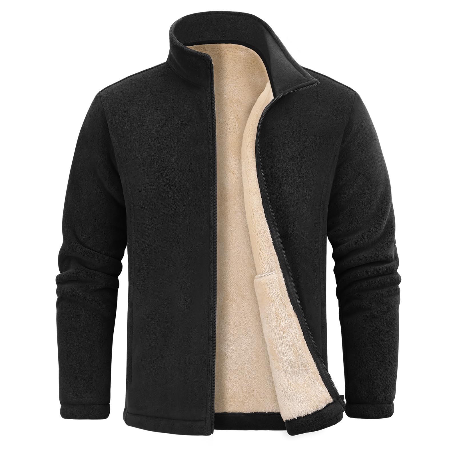 Nadeer Men's Fleece Jacket Hooded Sweatshirt Winter Sweatshirts Full Zip Warm Co