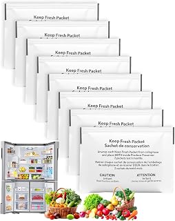 PROKITCHEN W10346771A Refrigerator Deodorizer, keep fresh packet replacement Compatible with Fresh Flow Produce Preserver Refills, Fit 2117689 AH3503014 EA3503014 PS3503014 P1KC6R1, 8 Packets- 4 Pack