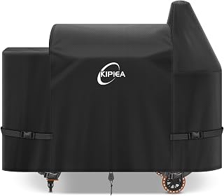 Kipiea Pellet BBQ Cover for Pit Boss Sportsman 1100 & 1600, 500D Heavy-Duty Waterproof Grill Smoker Cover for All-Weather Outdoor Storage Protection, Windproof, UV Resistant, Tear & Fade Resistant