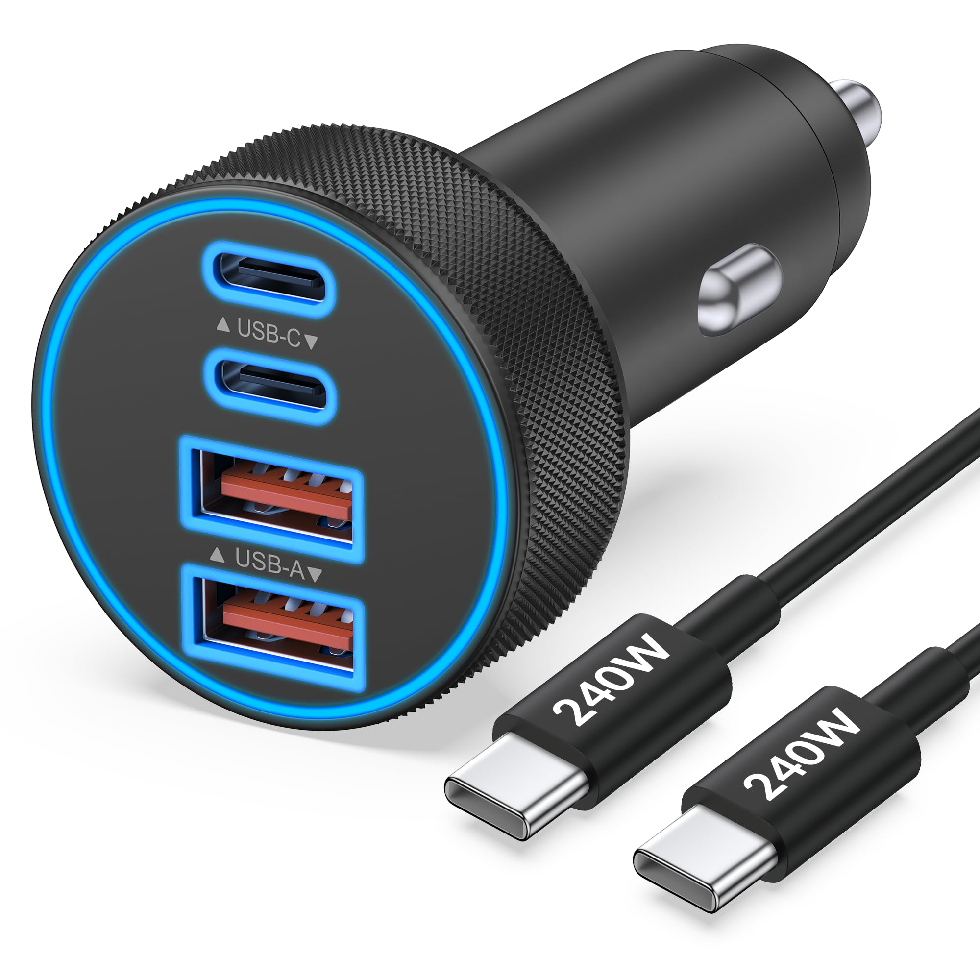 for iPhone 18 17 16 Car Charger Fast Charging, 90W 4-Port USB C Car Charger | Ci
