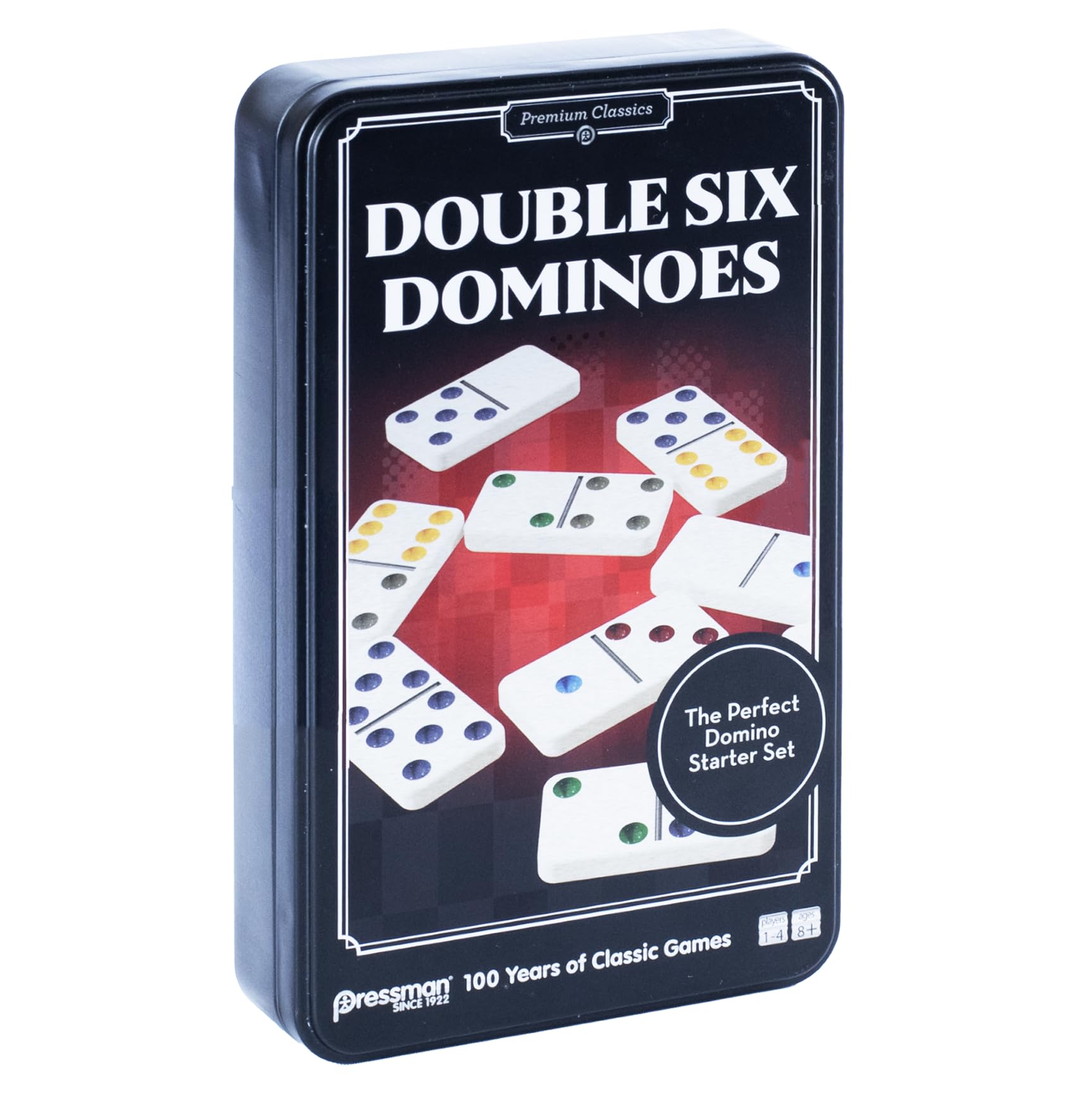 Pressman Premium Classics: Double Six Dominoes | Durable Tin Case with Instructi