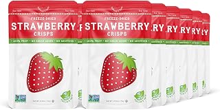 Nature's Turn Freeze-Dried Fruit Crisps; Strawberry, 12 Bags (0.53oz Each) | Healthy, Gluten-Free, Crispy & Delicious Snack Rich in Nutrients – Ideal for Cereal, School Lunches, & On-the-Go Snacks