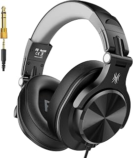 OneOdio A71D Wired Over-Ear Studio Monitor Headphones for Recording | Hi-Res sound, foldable design, soft ear cushions and 3.5mm/6.35mm plugs for DJ practice, podcasting and guitar amps