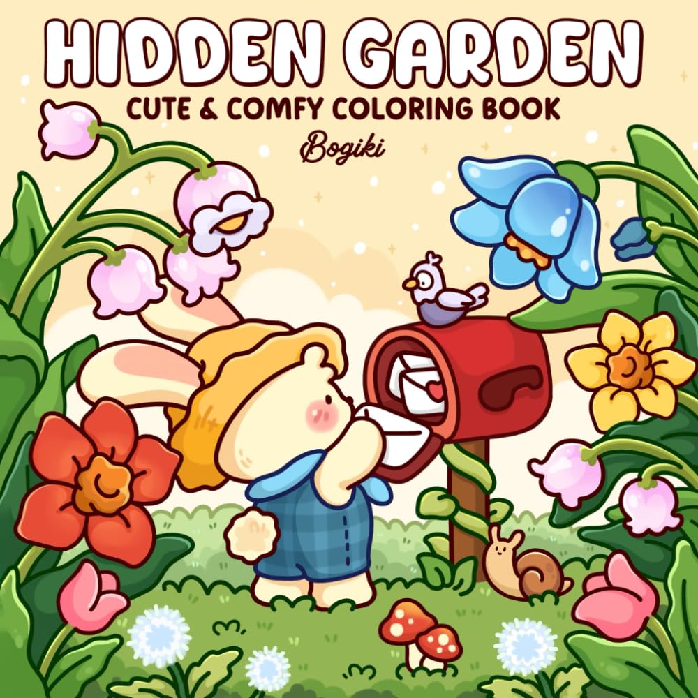 Hidden Garden: A Cute & Comfy Coloring Book for Teens and Adults Featuring Adora