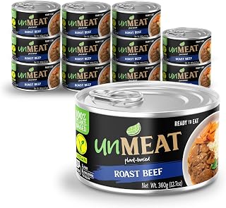 unMEAT Plant Based Meat | Vegan Meat, Roast Beef Style, Pack of 12 | Easy to prepare plant based protein vegan meat with less calories in Roast Beef Style