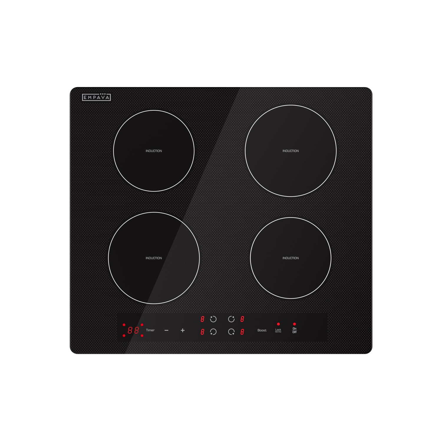 Empava 24 Inch Electric Induction Cooktop, 4 Burner Built-In Smooth Glass Stove 