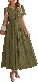 BTFBM Womens Summer 2026 Casual Maxi Dresses Lightweight Short Sleeve Dress