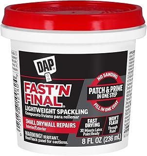 DAP Fast 'N Final Lightweight Spackling, White, 8 Oz (7079812140)