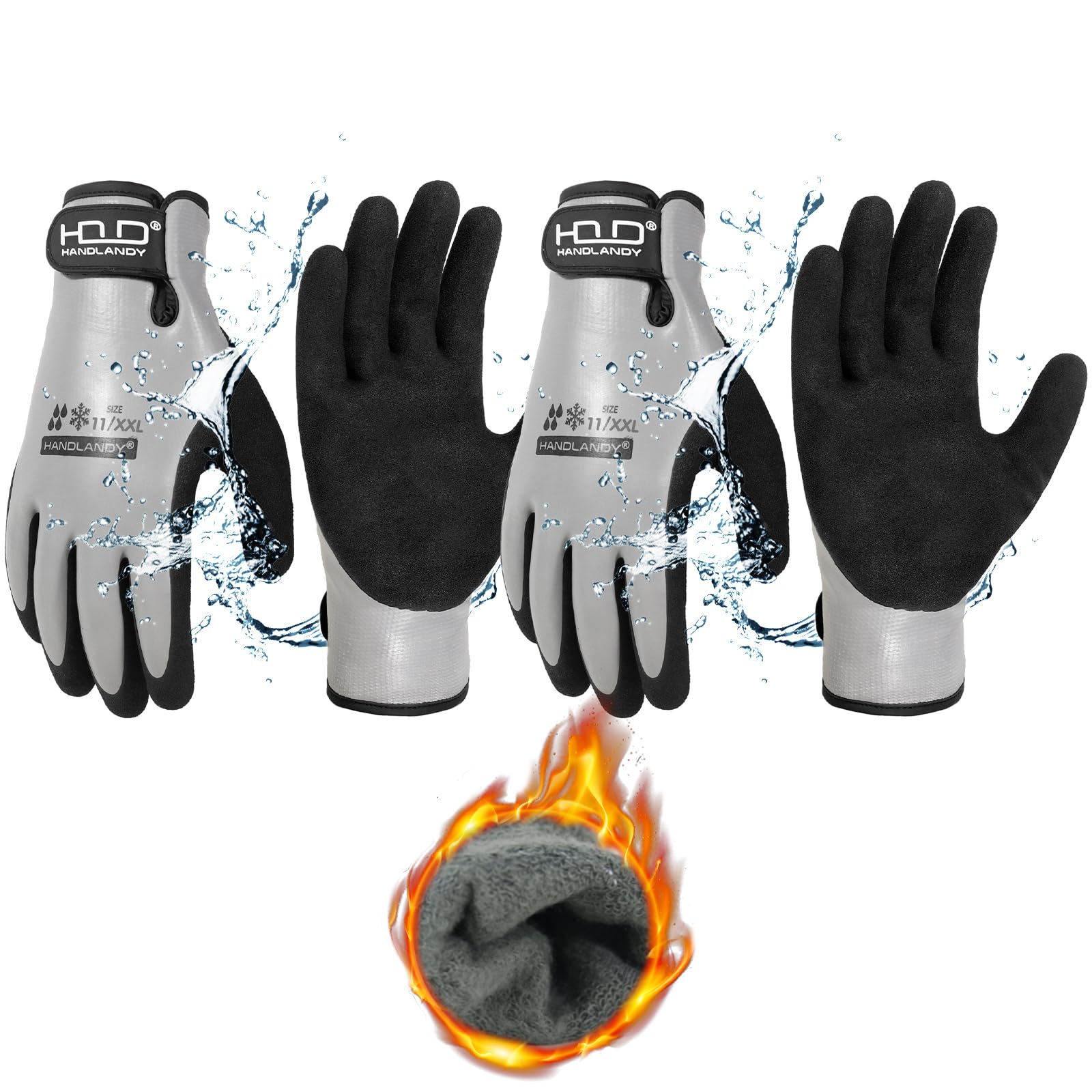 AIGEVTURE Waterproof Winter Work Gloves,Cold Weather Insulated Work Gloves Therm