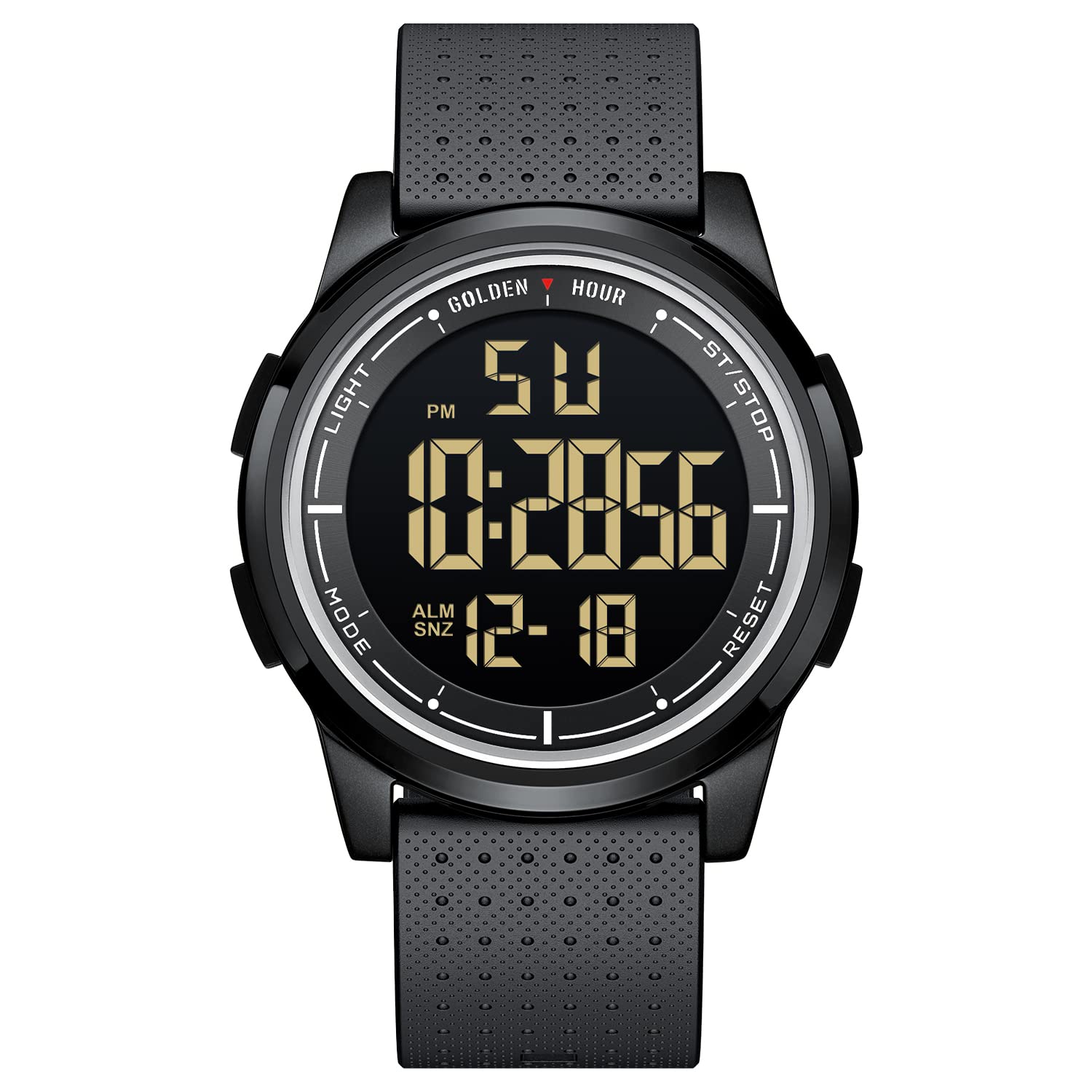 GOLDEN HOUR Ultra-Thin Minimalist Sports Waterproof Digital Men's Watches with W
