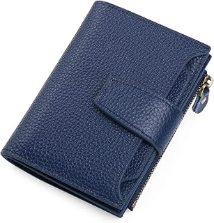 SENDEFN Women's Genuine Leather Wallet Small Cute Coin Purse with Zip 14 Cards Women's Leather Wallet with Many Compartments