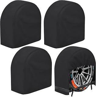 K-Musculo RV Tire Covers 4-Pack, 5 Layer Nonwoven Waterproof Wheel Covers for RV Wheel Travel Trailer Camper Truck SUV, Fit 27-29 Inch Tire Diameter (Black)