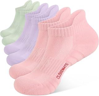 CLOSEMATE 6 Paar Sneakersocken für Herren & Damen mit gepolsterter Sohle