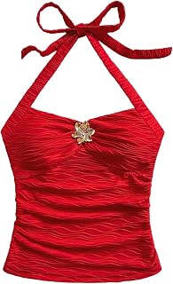 SOLY HUX Women's Halter Tops Cute Summer Y2K Going Out Camisole