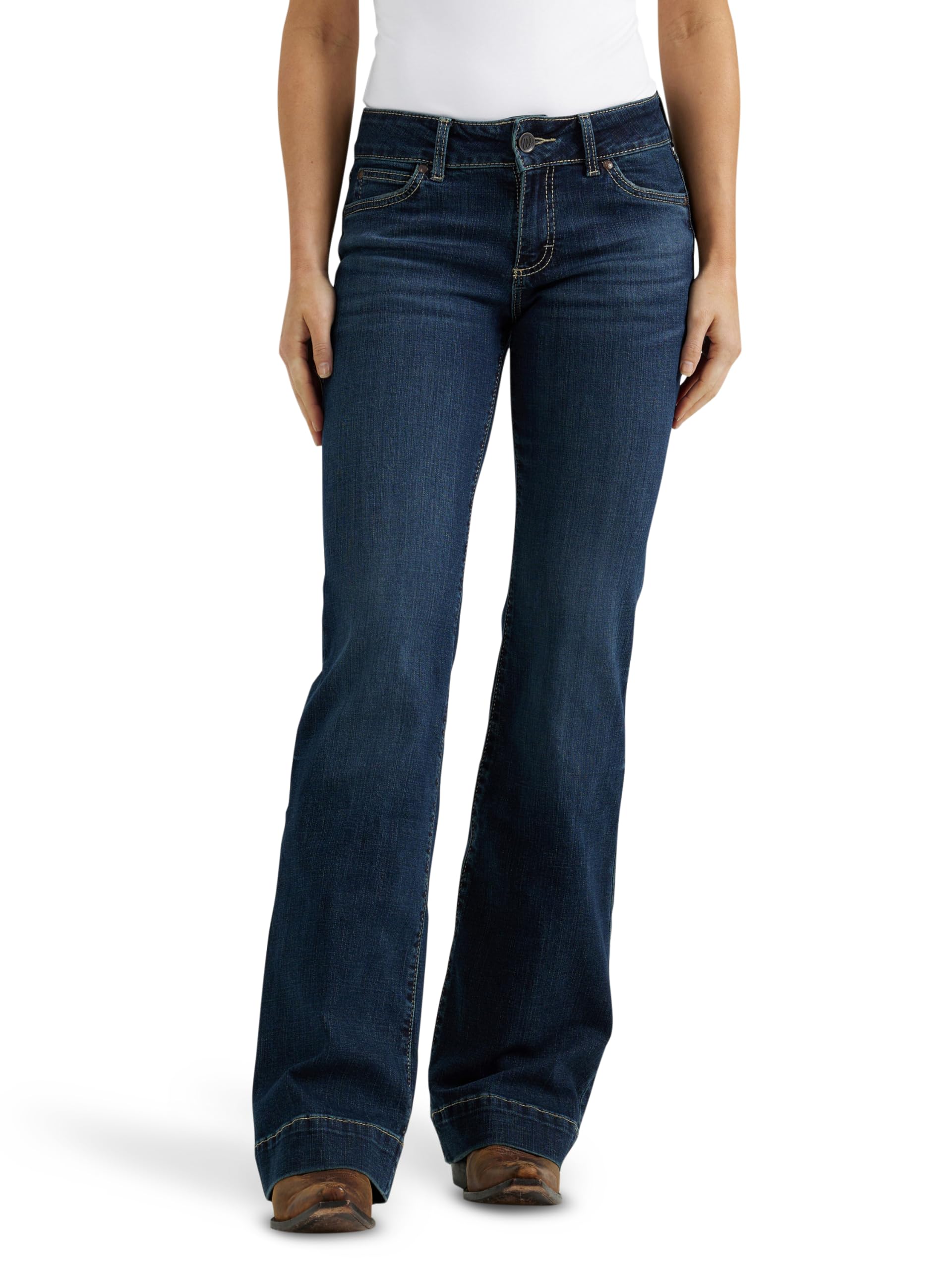 Wrangler Women's Retro Mae Mid Rise Wide Leg Trouser Jean