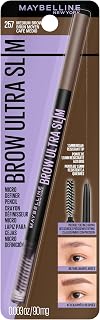 Maybelline Express Brow Ultra Slim Eyebrow Makeup, Brow Pencil with Precision Tip and Spoolie for Defined Eyebrows, Medium Brown, 1 Count (Packaging May Vary)