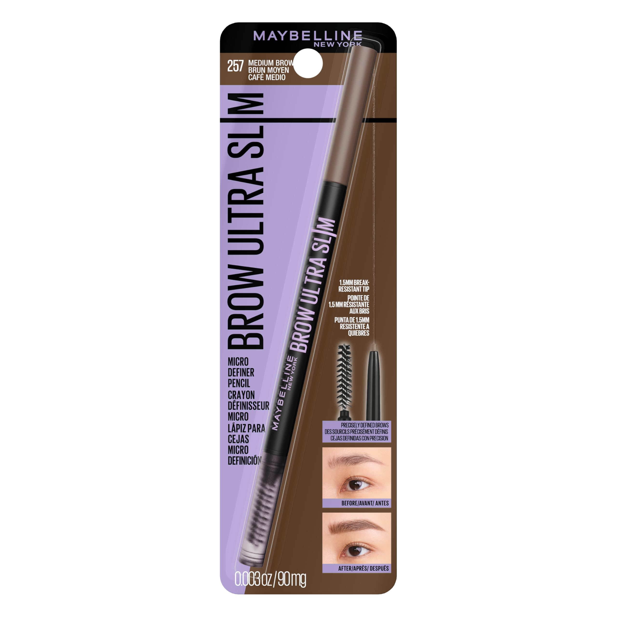 Maybelline Express Brow Ultra Slim Eyebrow Makeup, Brow Pencil with Precision Ti