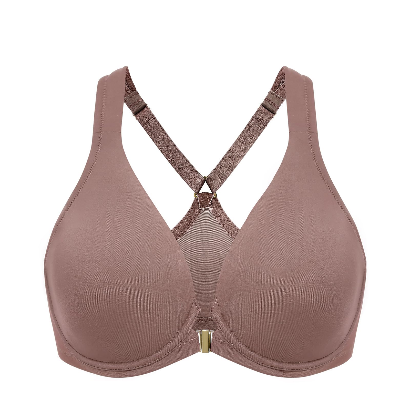 DELIMIRA Women's Front Closure Racerback Plus Size Bra