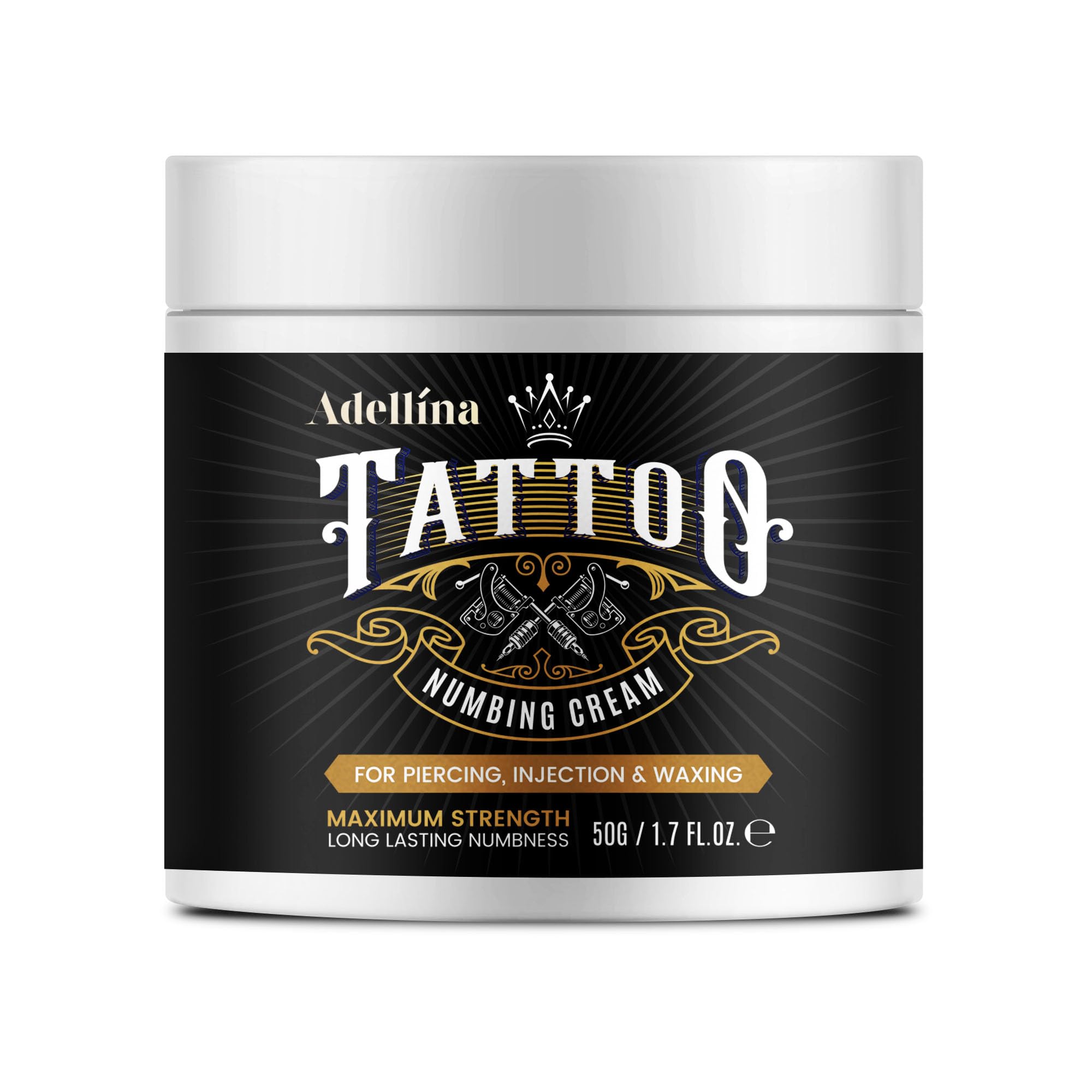 Adellina Tattoo Numbing Cream, Extra Strength Formula for Tattoos, Piercing & Wa