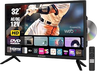 Audiobox Smart TV with Built-in DVD Player, LED HDTV, 24-Inch | webOS Hub, Dual-Band WiFi, Bluetooth 5.0, HDMI, USB & VGA Inputs, 1366×768 HD, 178° Viewing Angle, Wall Mountable