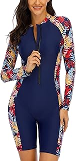 Halcurt Women's One Piece Rash Guard One Piece Swimsuit