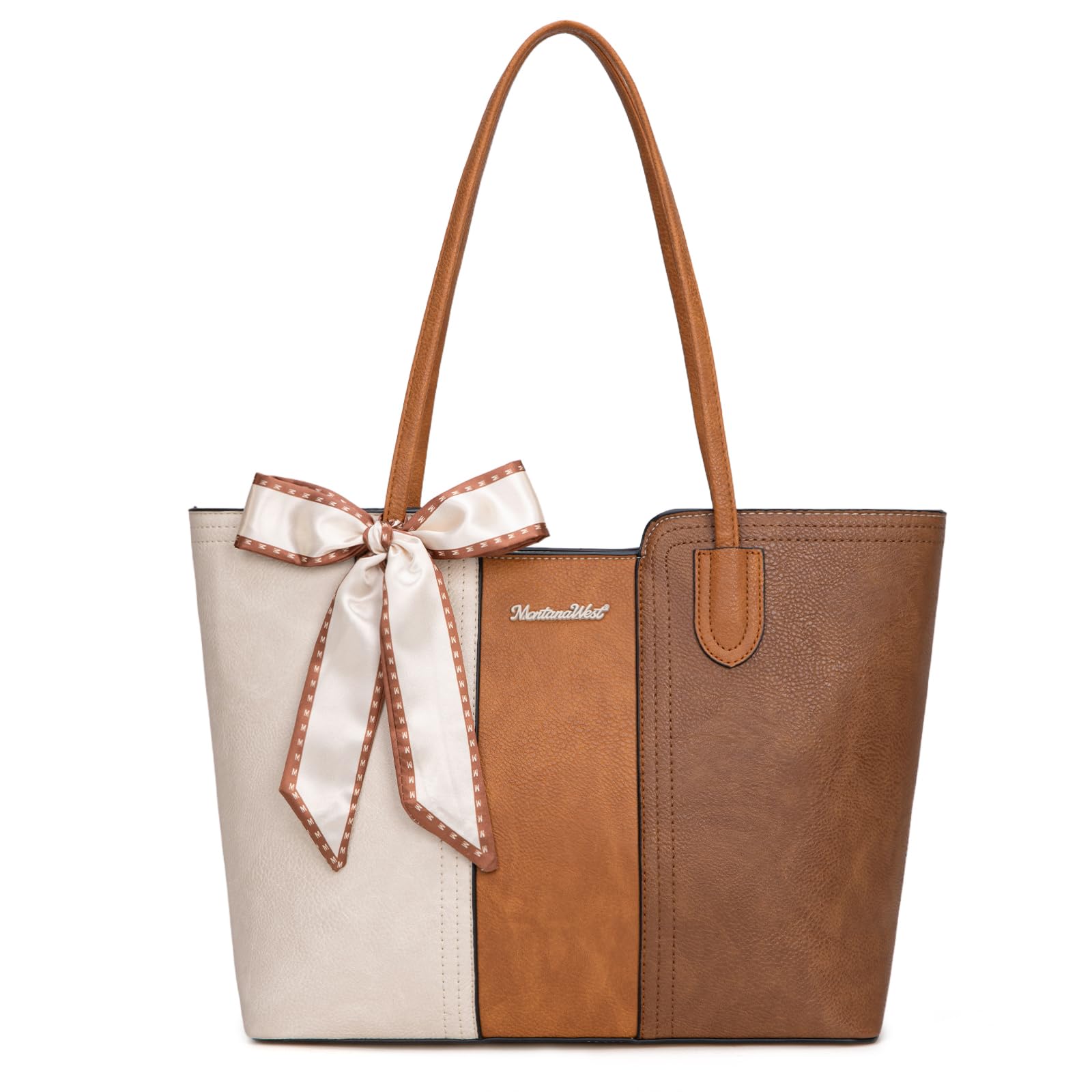 Montana West Tote Bags for Women Medium Top Handle Handbags with Scarf