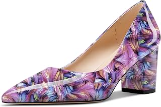 Aachcol Escarpins à enfiler en cuir verni à bout pointu pour femme - 6,1 cm