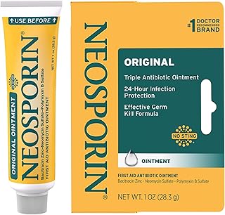 Neosporin Original Triple Antibiotic Ointment, 1 oz | 24-Hour Infection Protection with Bacitracin Zinc, First Aid Wound Care Treatment, Helps Minimize Appearance of Scars