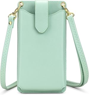 RONSIN Small Crossbody Cell Phone Purse for Women Vegan Leather Crossbody Phone Bag with RFID Card Slots Adjustable Strap