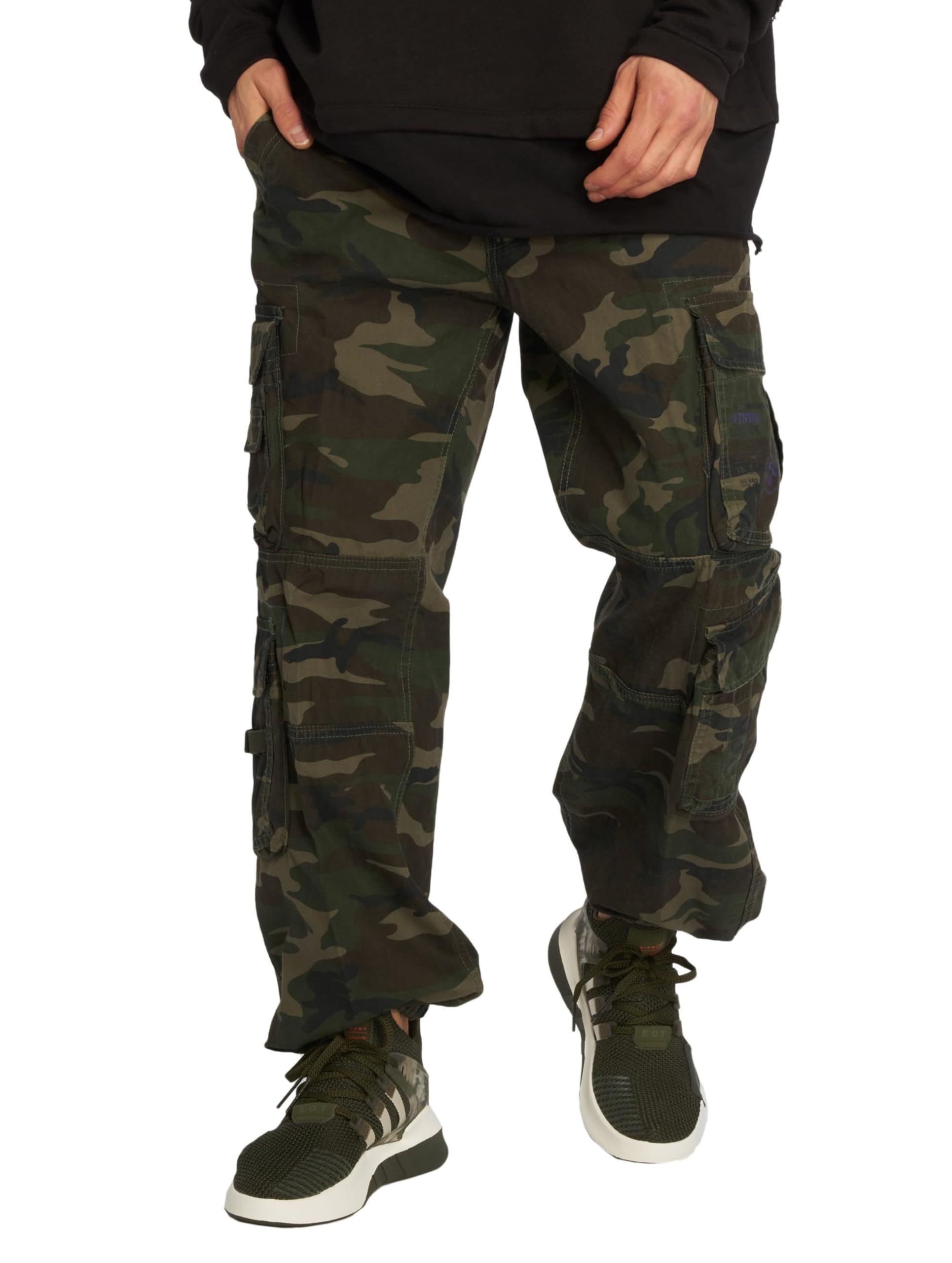 Brandit Pants Pure Vintage Man Cargo Pants Anthracite 100% Cotton Wide