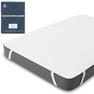 Twinzen Mattress Protector 180 x 200 cm Waterproof Cotton | Oeko-Tex certified, with 4 elastic corners, washable mattress topper, incontinence pad, mattress protector, anti-mite
