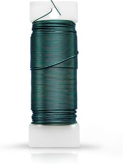 Woosuke 38 Yards Green Floral Wire for Wreath Making, Flexible Florist Paddle Wire for Flower Arrangements, Christmas Garland and DIY Holiday Decor, 22 Gauge Durable Flower and Craft Wire