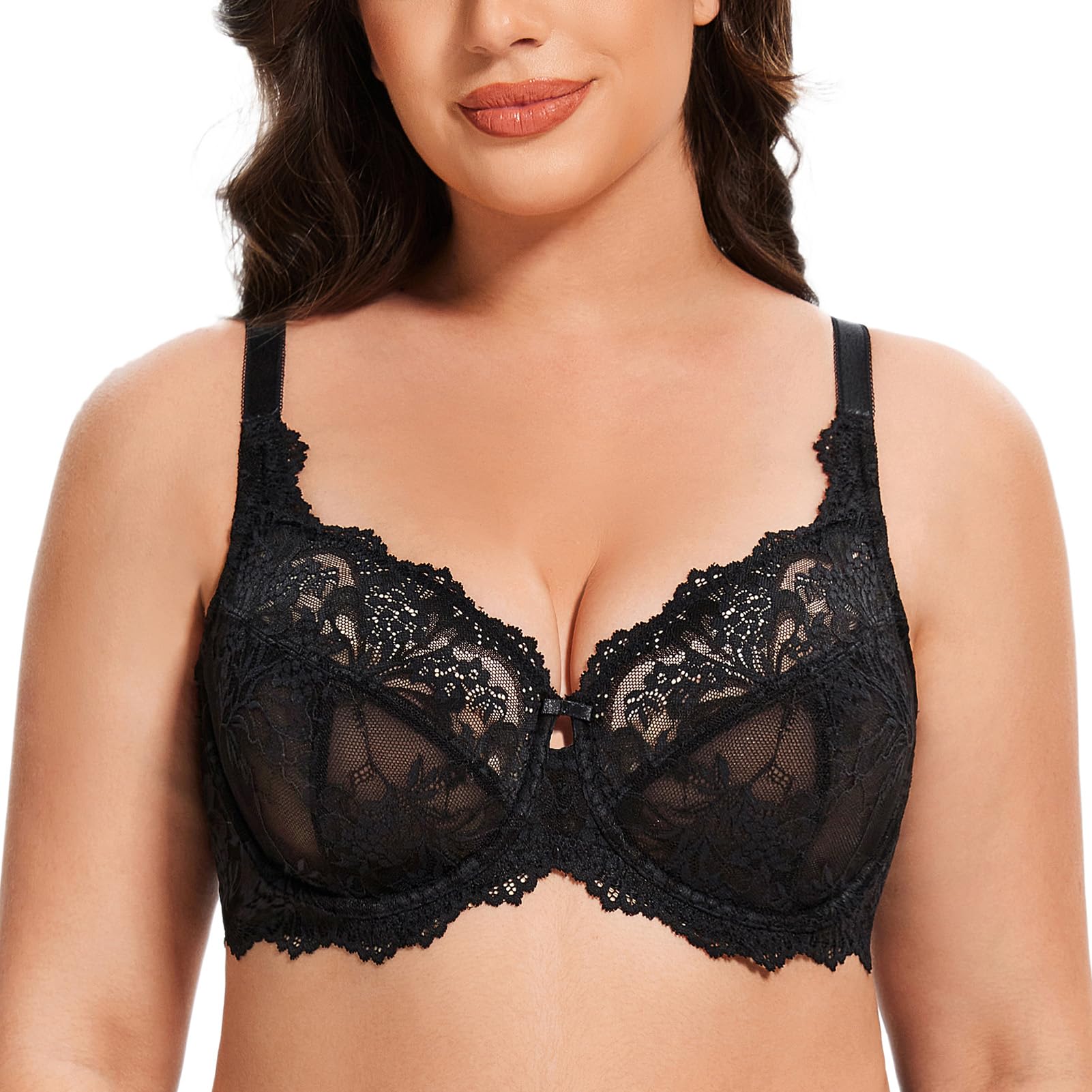 MELENECA Women Full Coverage Bra Plus Size Reducing Lace Unlined Underwire