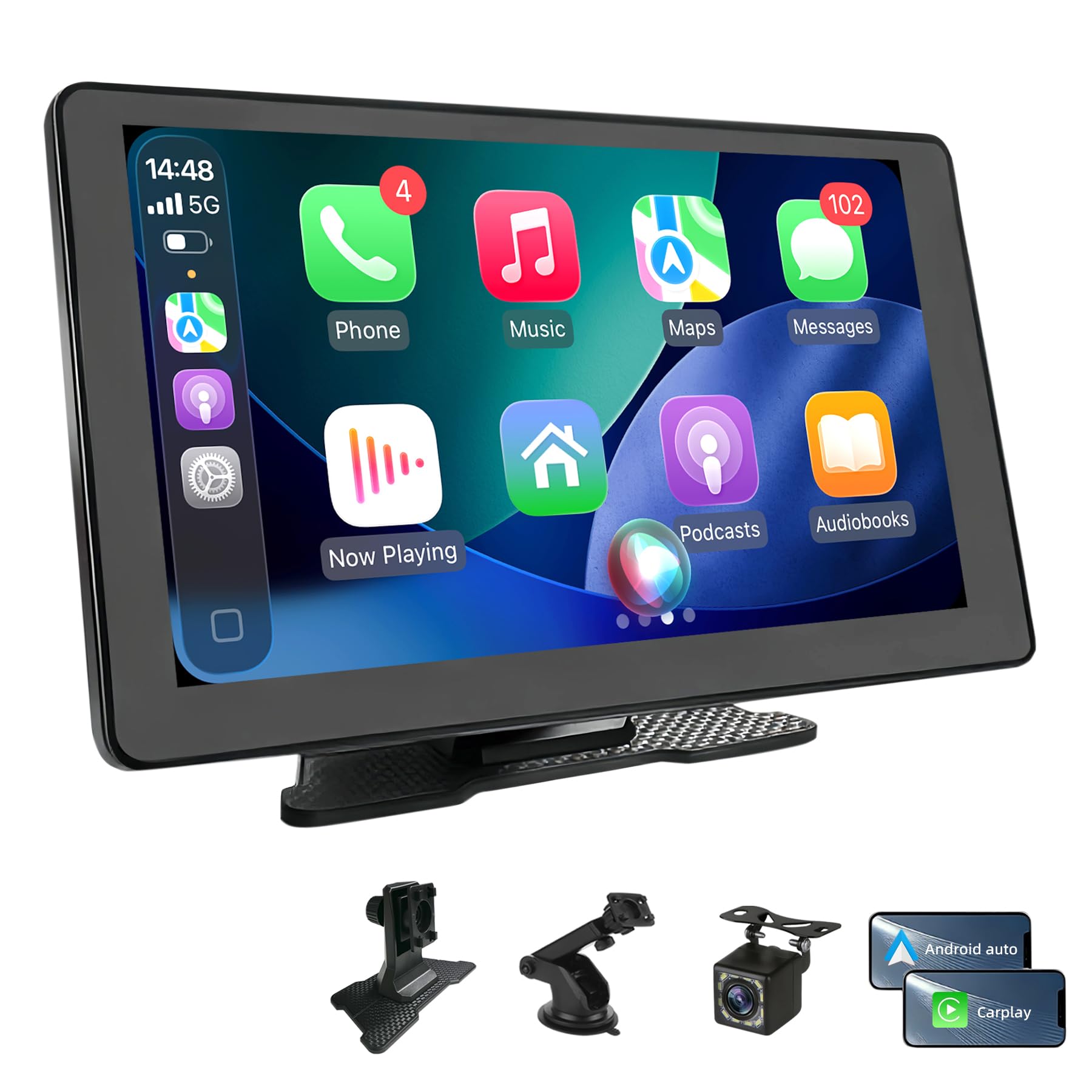 9 Inch Portable Wireless Carplay & Android Auto Screen for Car | Car Play Screen