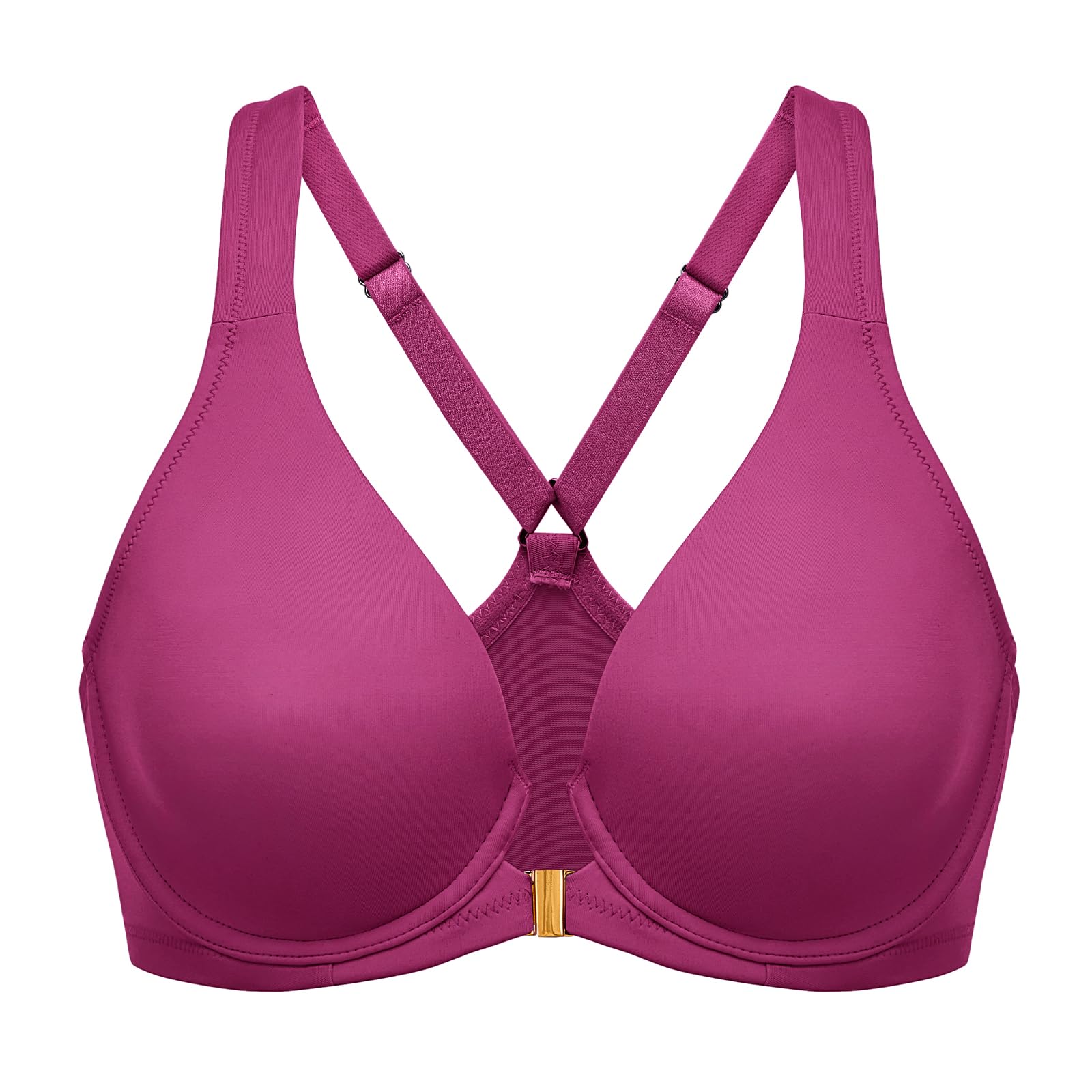 DELIMIRA Women's Front Closure Racerback Plus Size Bra