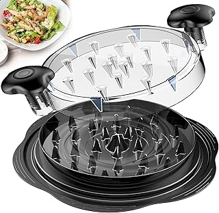 Chicken Shredder Tool Twist Large Meat Shredder with Brush&Fork, Black | Visible Chicken Breast Shredder, Strong Anti-Slip Strip, Ergonomic Handle, BPA Free, Kitchen Gadgets for Pork Beef Chicken