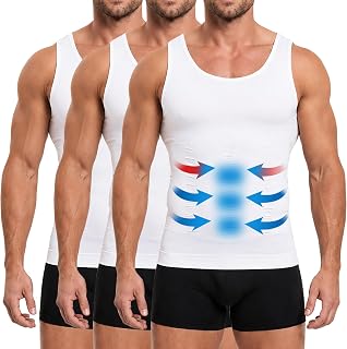 MEETYOO Men's Compression Tank Top Flat Stomach Slimming Sleeveless Body Shaper