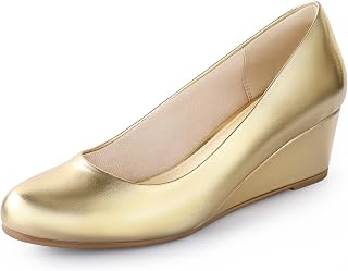 Ankis Women's Wedge Heels 2 Inch Closed Toe Dress Pumps