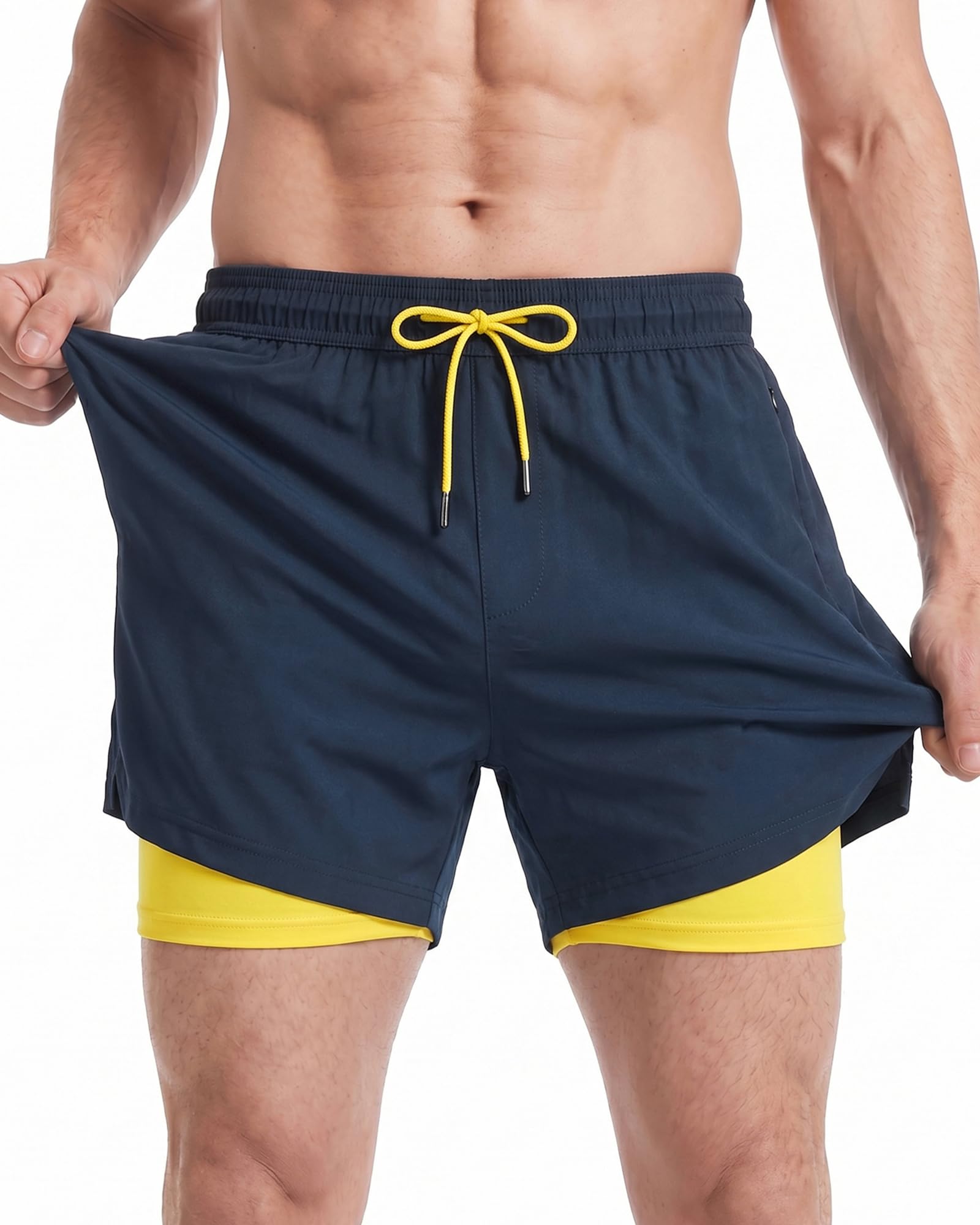 maamgic Men's Swimming Costume 2-in-1 Compression Quick Drying Shorts